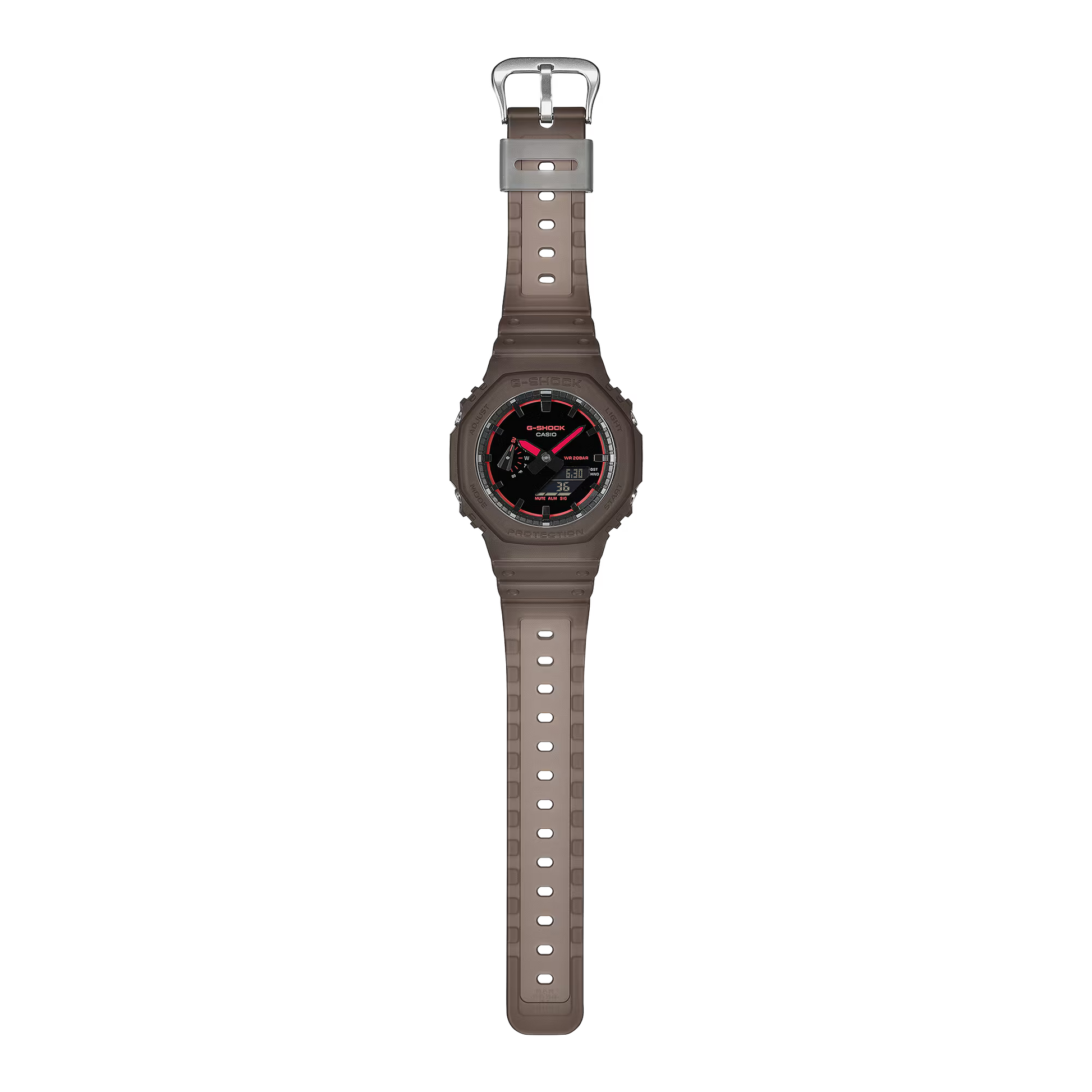 Smartwatch with a brown strap on a white background