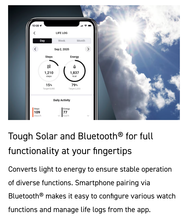 Smartphone displaying a health app with a scenic background of clouds and sun.