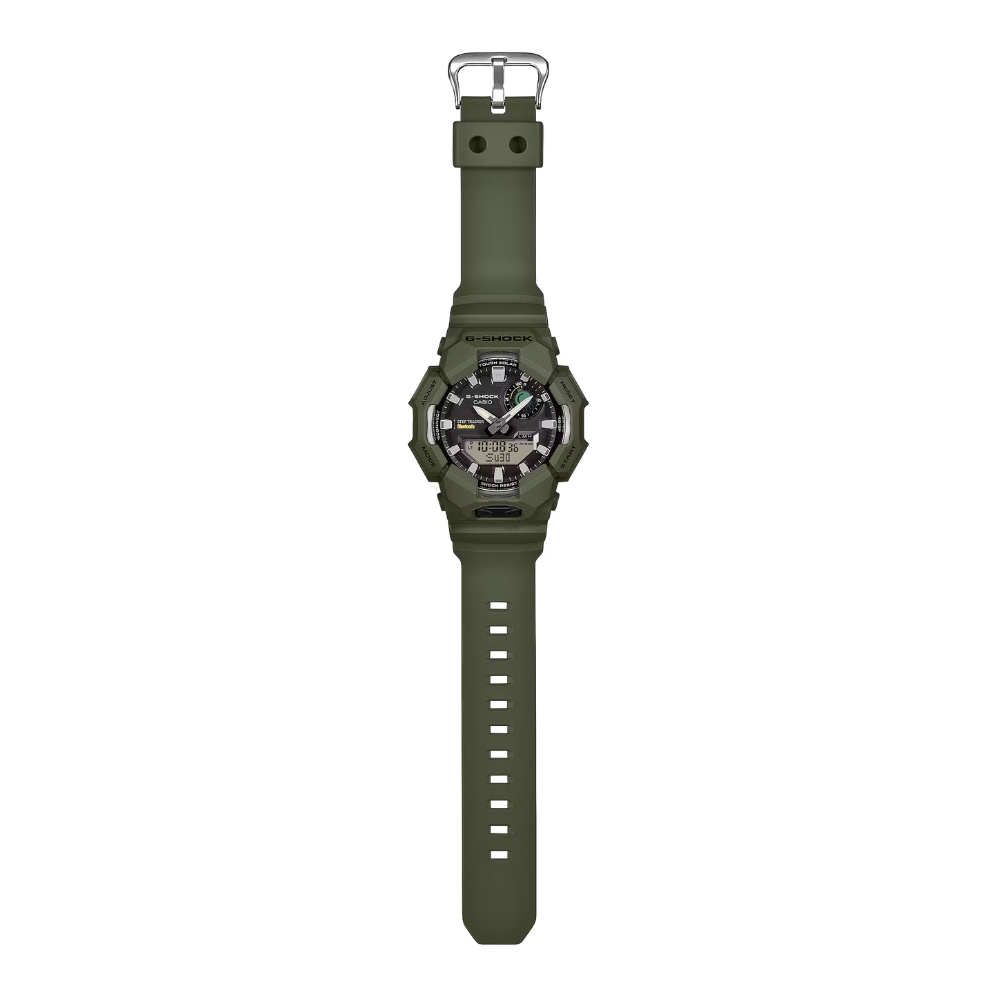 Casio G-SHOCK GA-B010 Series GAB010-3A analog-digital watch with Tough Solar power, step tracking, Bluetooth smartphone connectivity, bio-based resin band, shock resistance, and 200-meter water resistance in a rugged modern design.