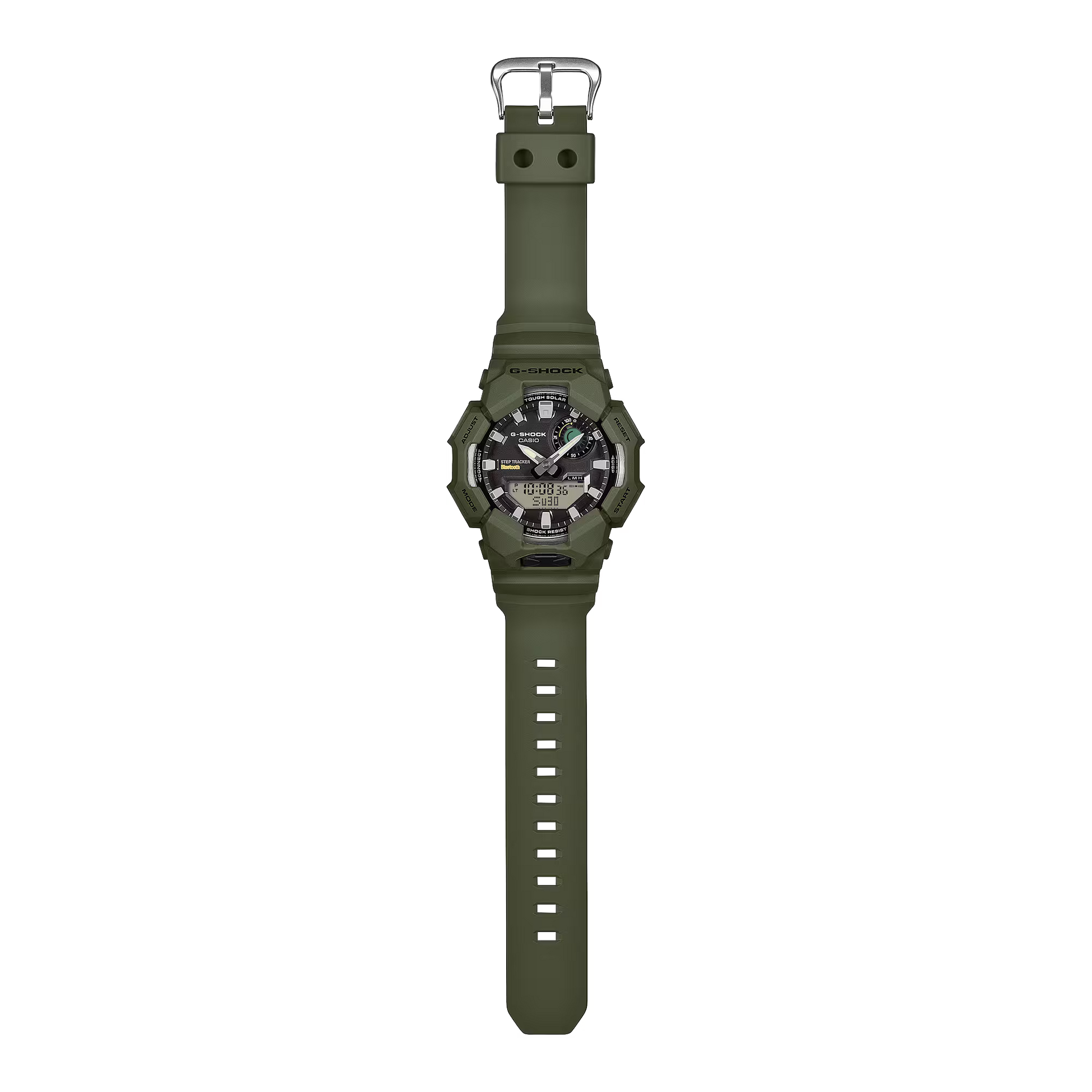 Casio G-SHOCK GA-B010 Series GAB010-3A analog-digital watch with Tough Solar power, step tracking, Bluetooth smartphone connectivity, bio-based resin band, shock resistance, and 200-meter water resistance in a rugged modern design.