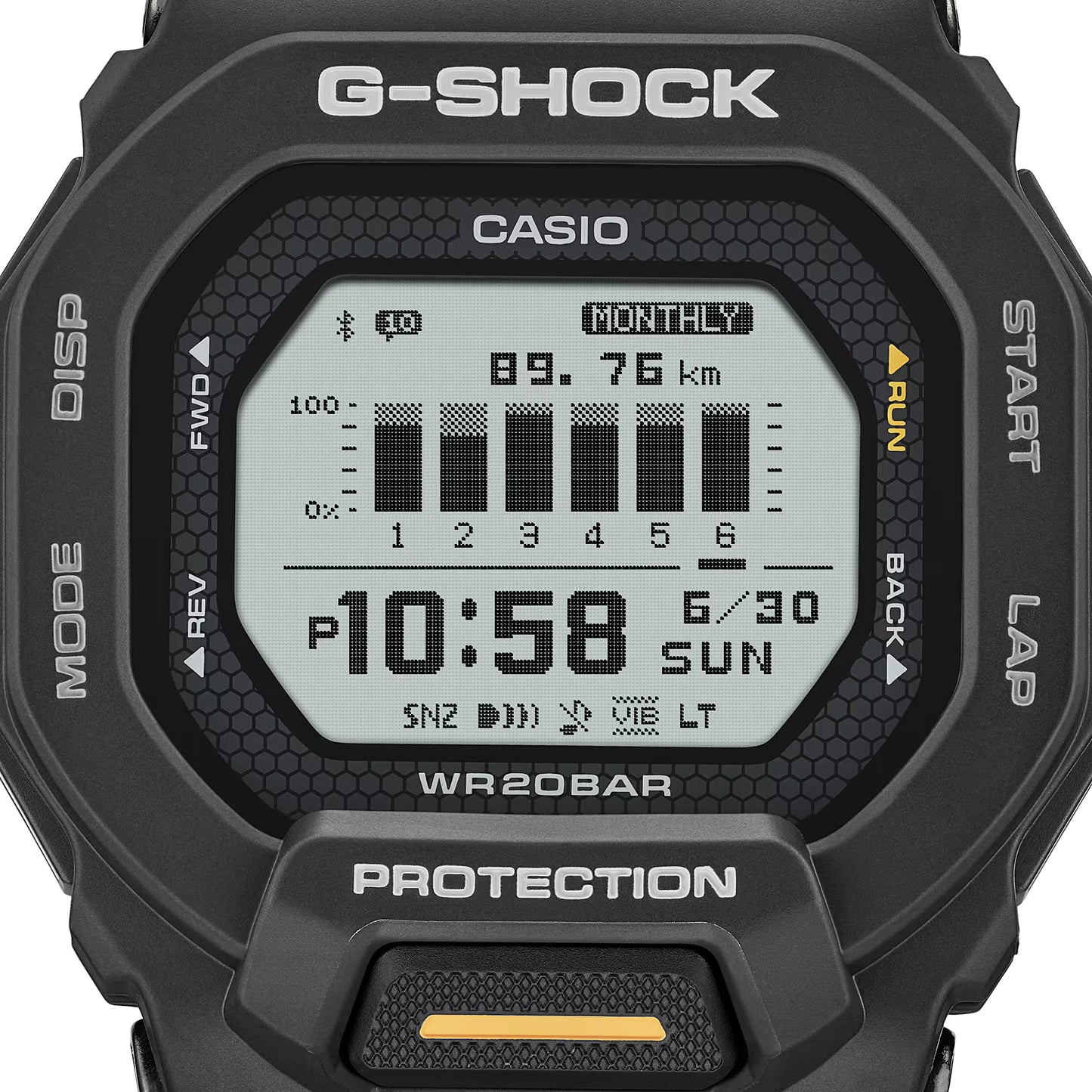 Casio G-Shock digital watch with black casing and display