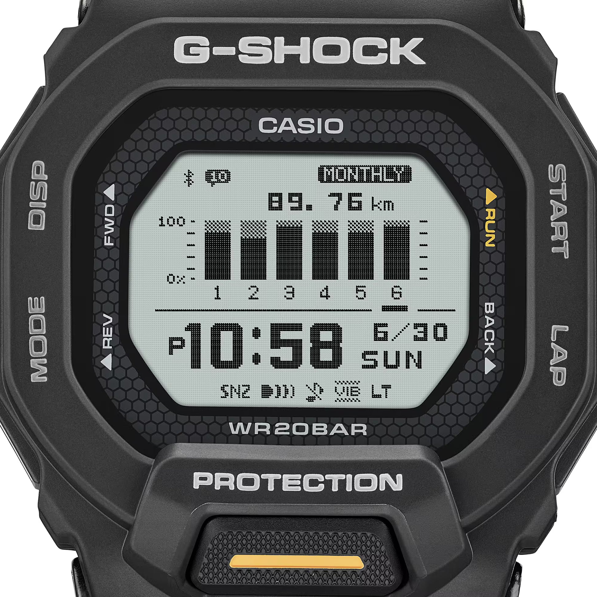 Casio G-Shock digital watch with black casing and display