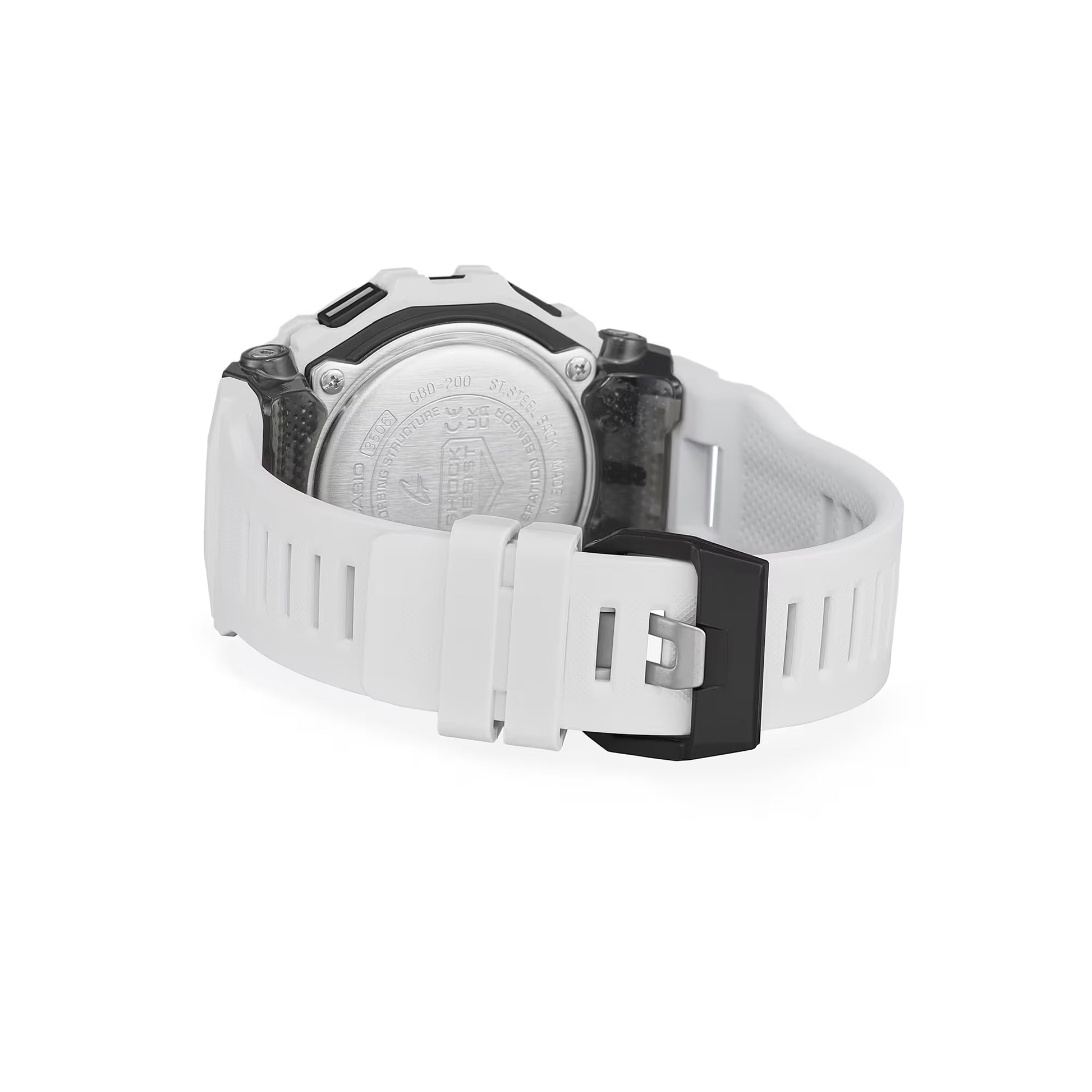 White and black watch on a white background