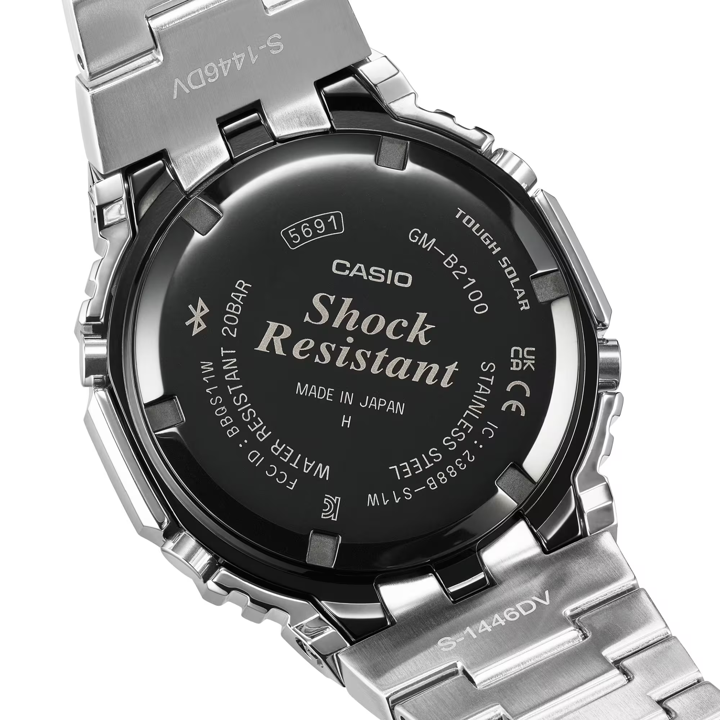 Casio watch with 'Shock Resistant' text on a white background