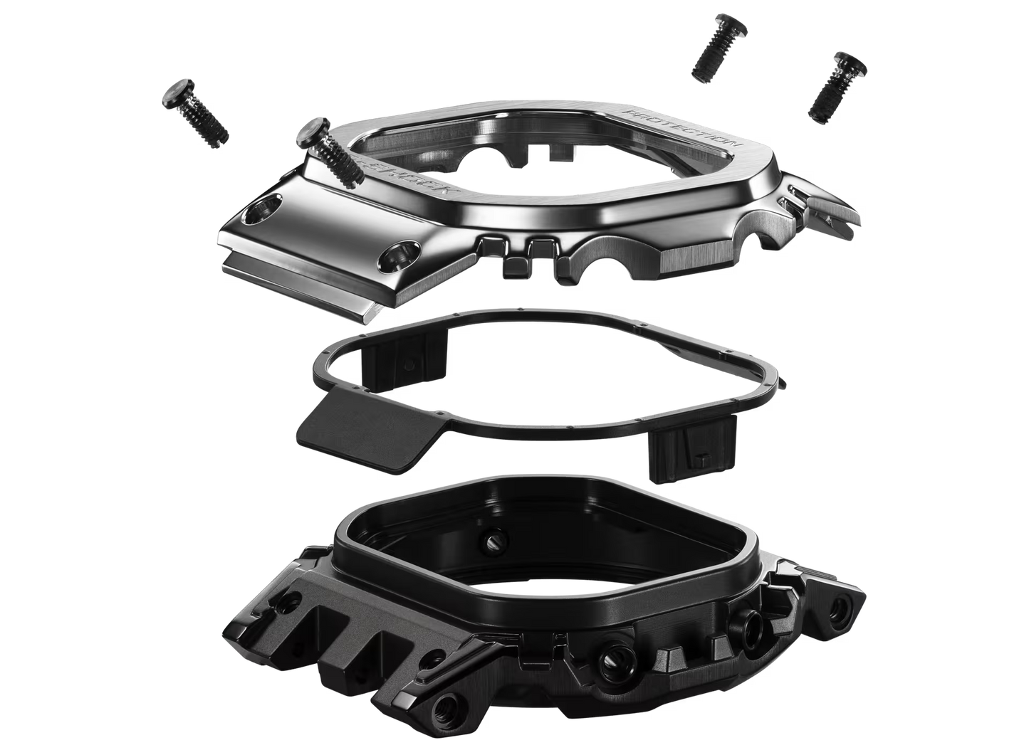 Mechanical components on a transparent background