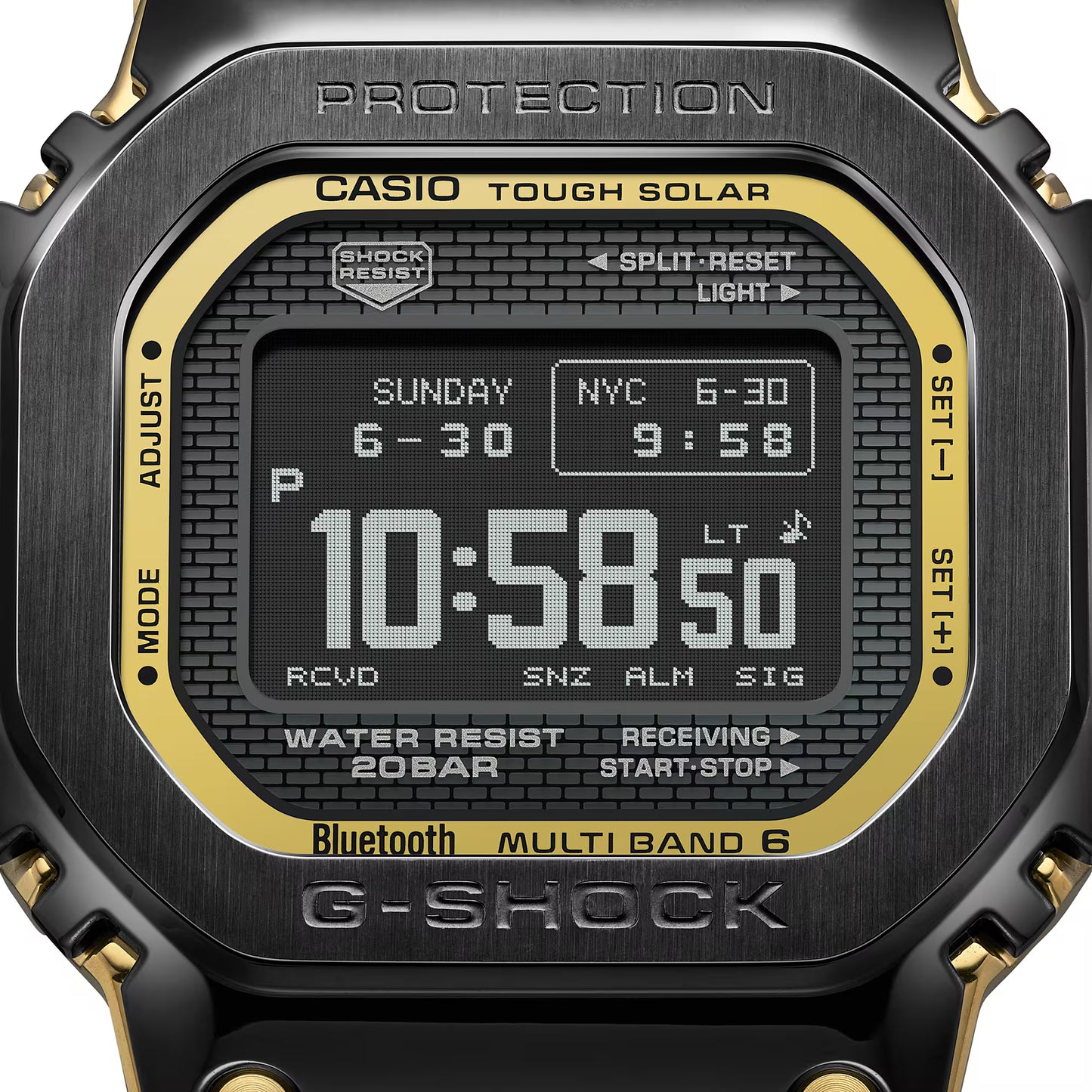 Casio G-Shock digital watch with black and gold design