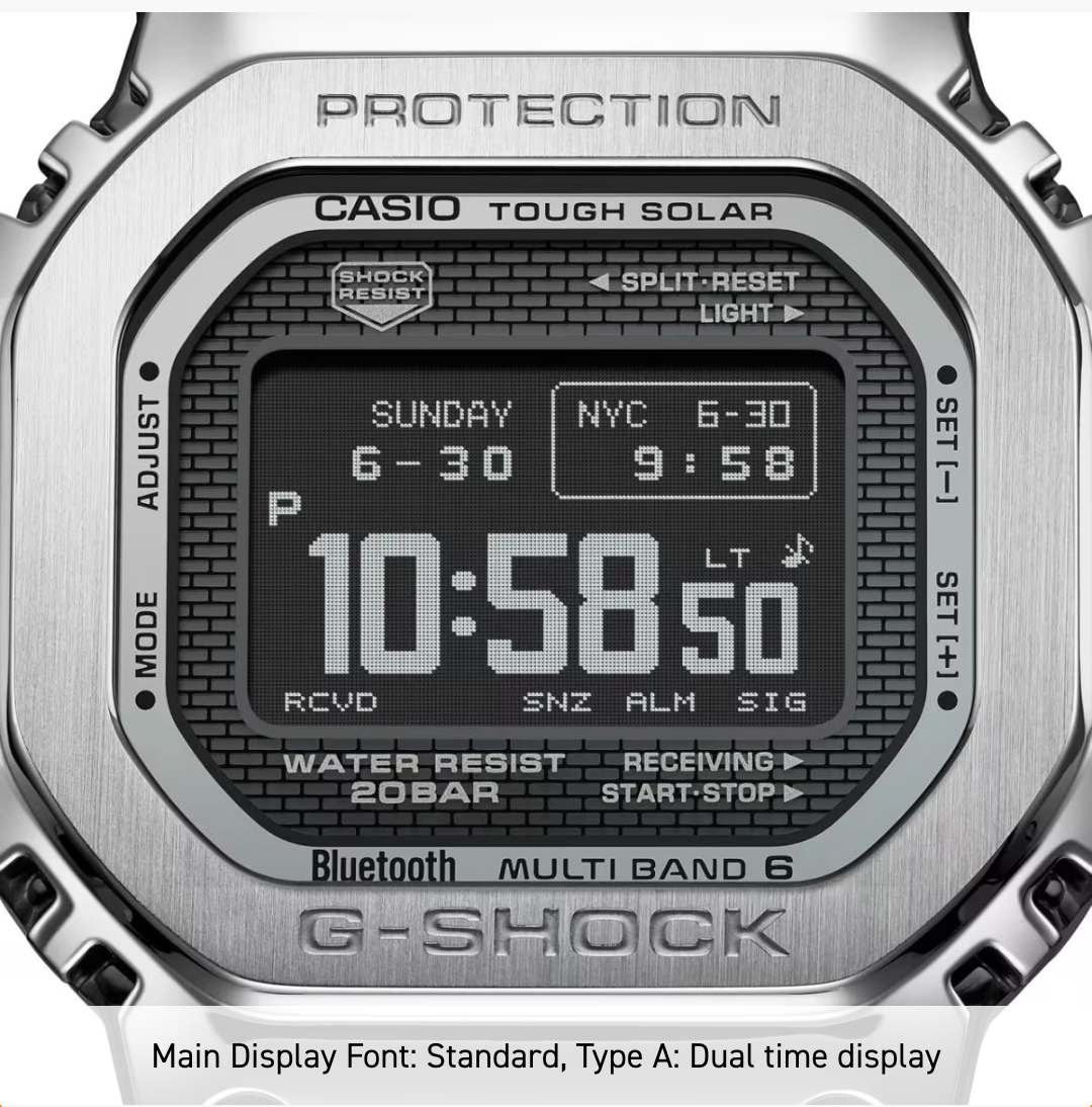 Casio G-Shock digital watch with metallic casing