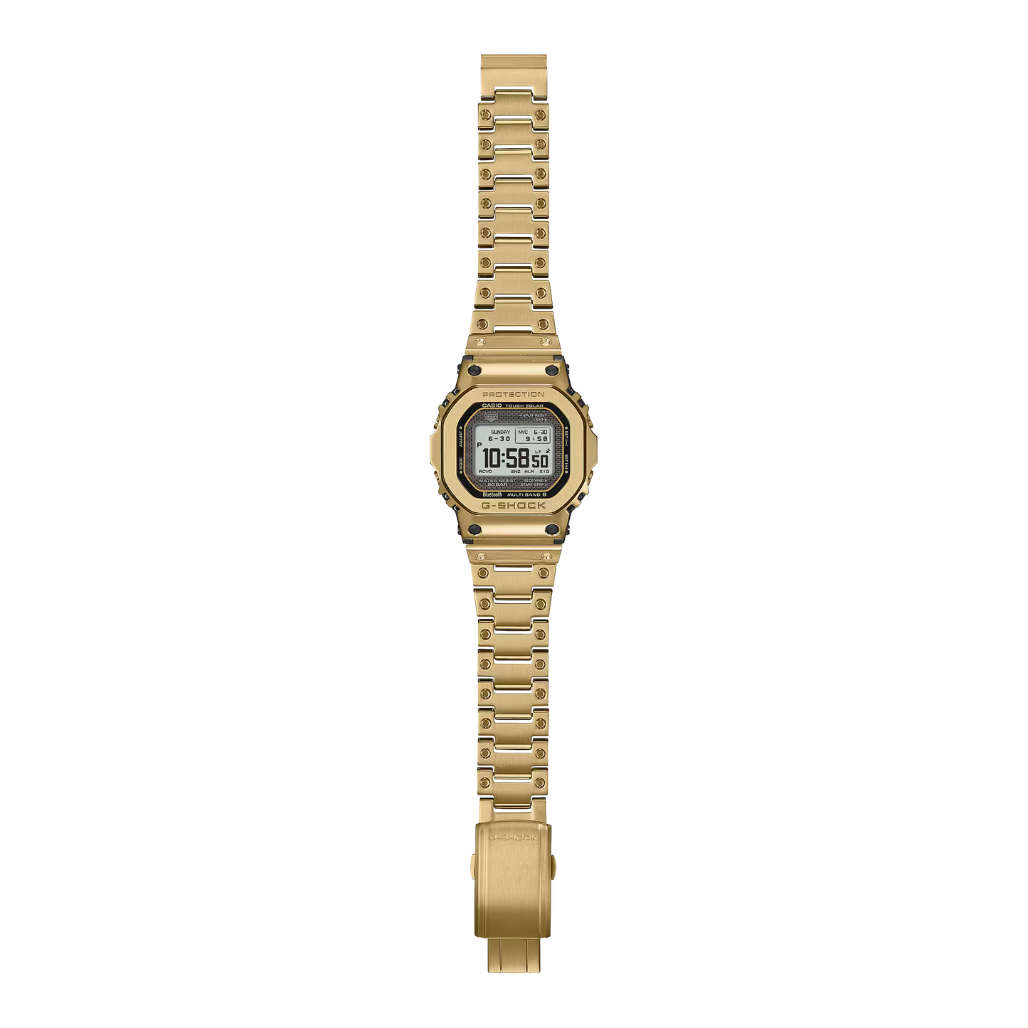 Gold digital watch on a transparent background