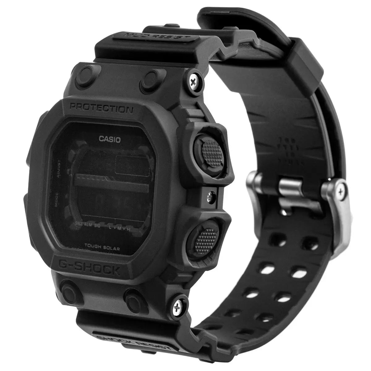 Black Casio G-Shock watch on a white background