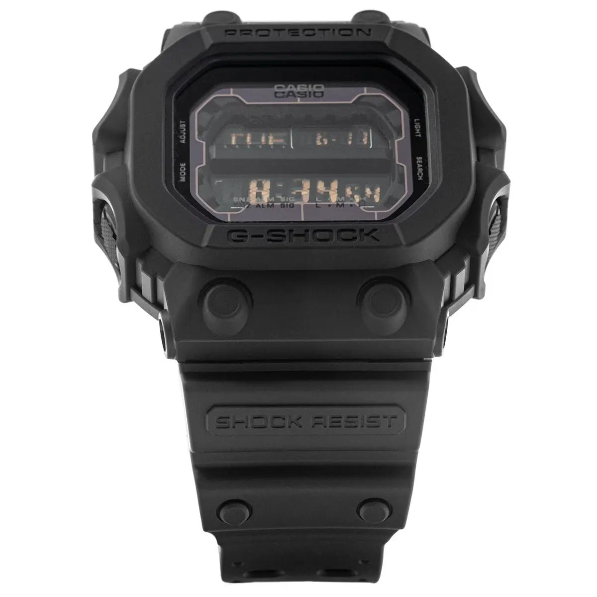 Black Casio G-Shock watch on a white background