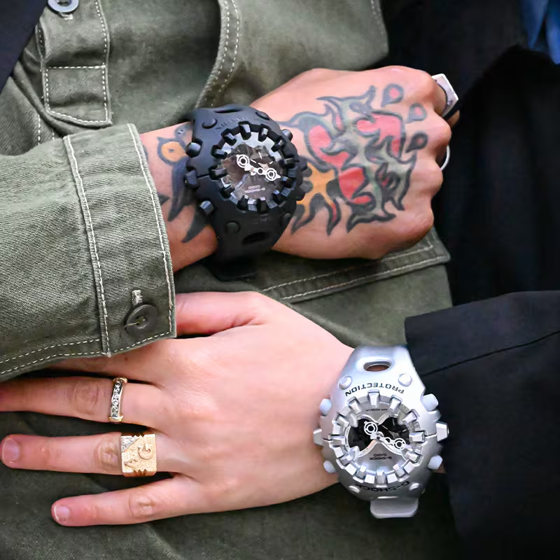 Casio G-SHOCK GA-V01 Series GAV01-1A in all-black – stealthy sculpted case, metallic dial, Shock Release Hand tech, 200m water resistance, and 10-year battery life.