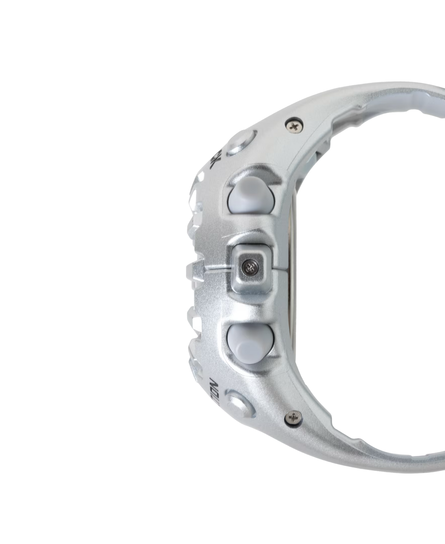 Casio G-SHOCK GA-V01 Series GAV01A-8A in translucent silver-gray – sleek sculpted case, metallic dial, Shock Release Hand tech, 200m water resistance, and 10-year battery life.