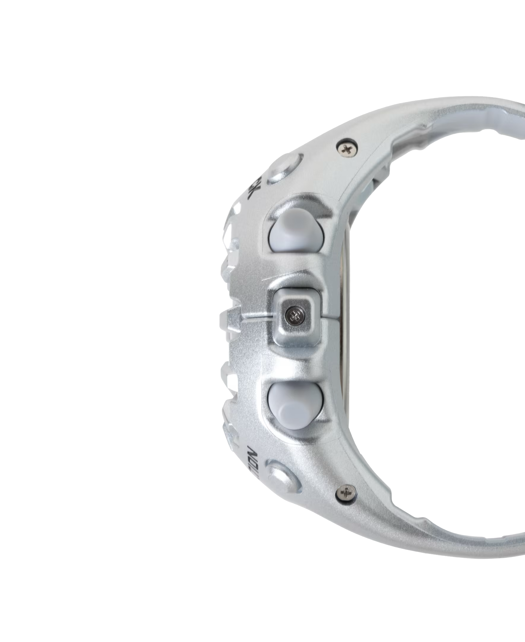 Casio G-SHOCK GA-V01 Series GAV01A-8A in translucent silver-gray – sleek sculpted case, metallic dial, Shock Release Hand tech, 200m water resistance, and 10-year battery life.