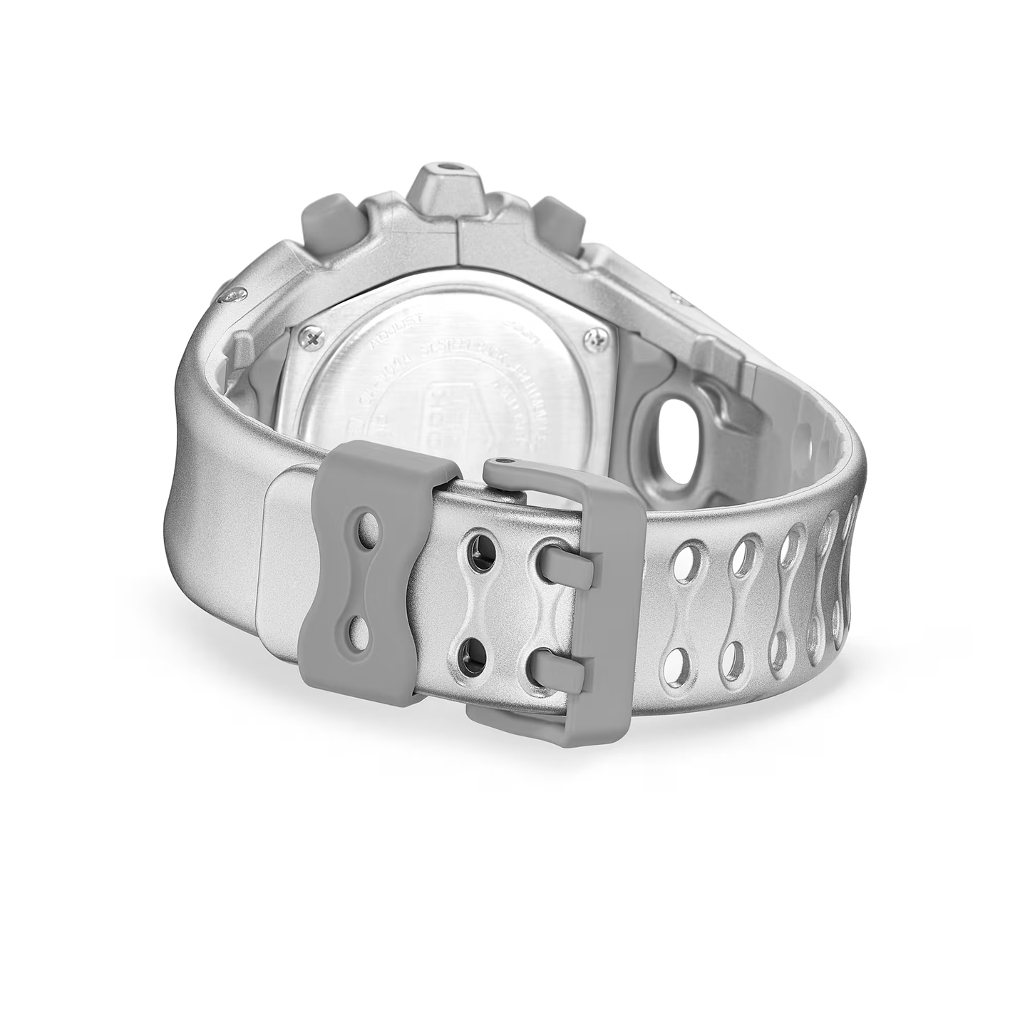 Casio G-SHOCK GA-V01 Series GAV01A-8A in translucent silver-gray – sleek sculpted case, metallic dial, Shock Release Hand tech, 200m water resistance, and 10-year battery life.