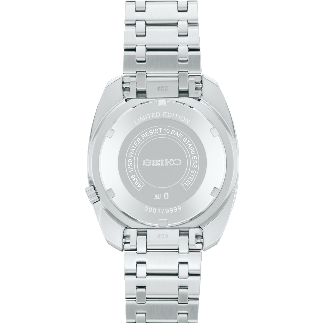 Seiko 5 Sports SRPL91 – limited-edition SKX-inspired automatic watch with silver sunray dial, rotating bezel, curved Hardlex crystal, and engraved caseback.