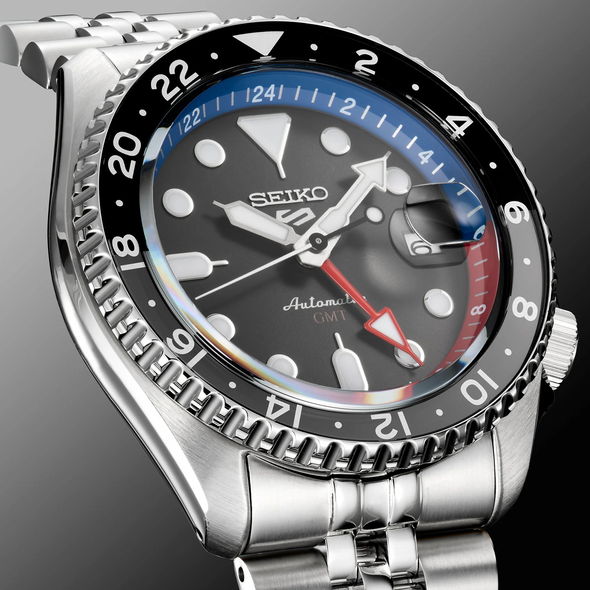 Seiko 5 Sport SSK019K1 GMT 海外モデル42.5mm Seiko 5 Sports SKX SSK019 GMT 42.5mm Steel Gray Dial Automatic