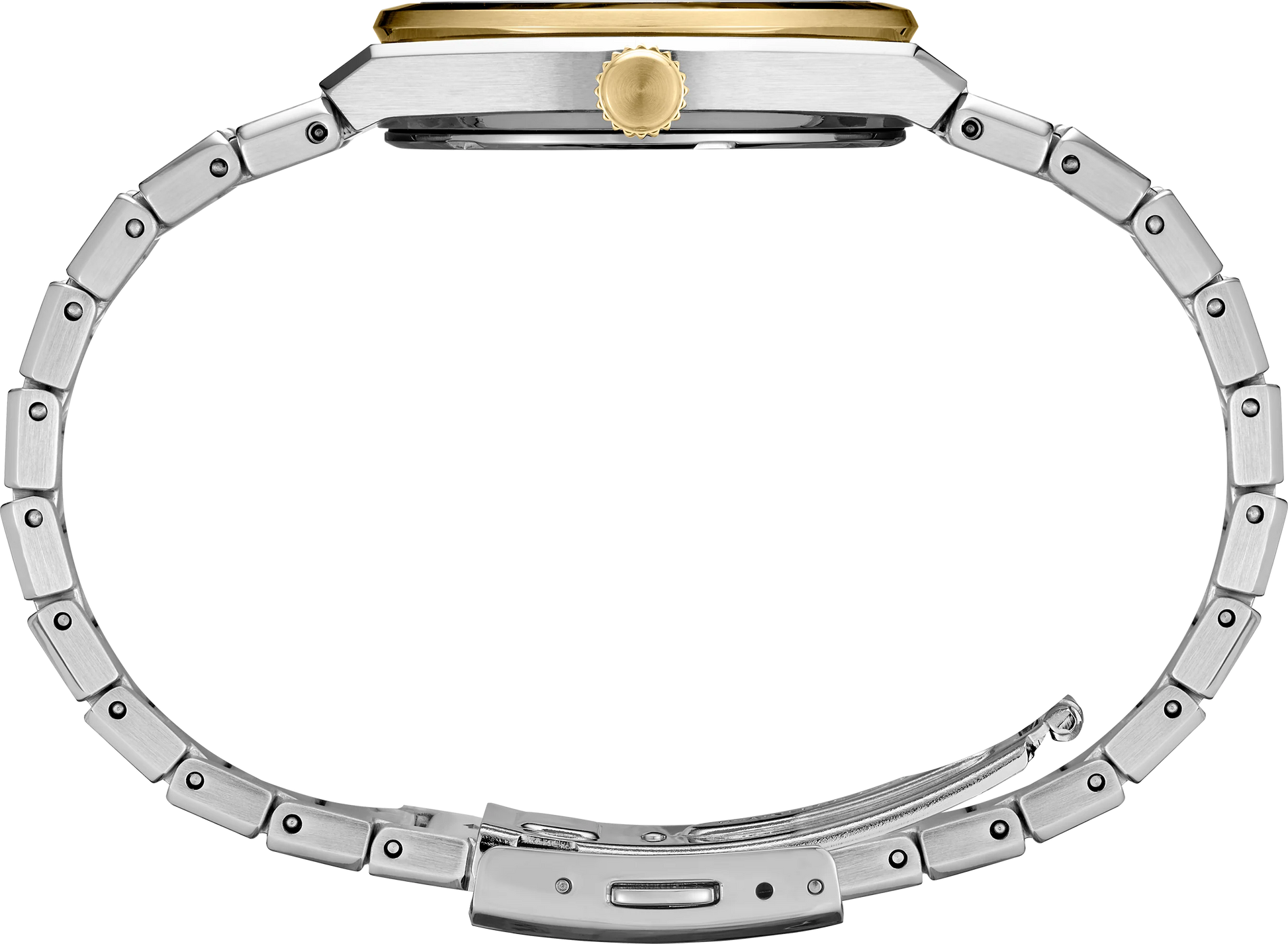 Seiko Essentials SUR578 - 34mm Two-Tone Stainless Steel Watch, White Dial with Gold-Tone Indices, Date Display, 100m Water Resistance, Quartz Movement