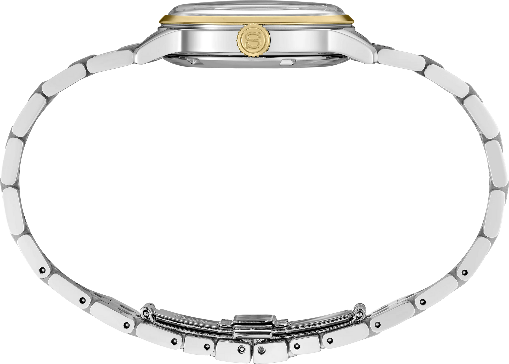 SEIKO Presage SRPL64 Cocktail Time – champagne ice-textured dial with four diamonds, two-tone stainless steel and gold finish, automatic movement, and 50m water resistance