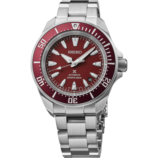 Seiko Prospex SRPL11 Diver’s Watch - 41.7mm Stainless Steel, Red Dial, 200m Water Resistance, Automatic 4R35 Movement