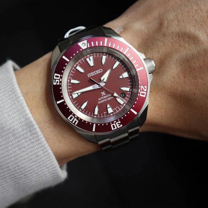 Seiko Prospex SRPL11 Diver’s Watch - 41.7mm Stainless Steel, Red Dial, 200m Water Resistance, Automatic 4R35 Movement