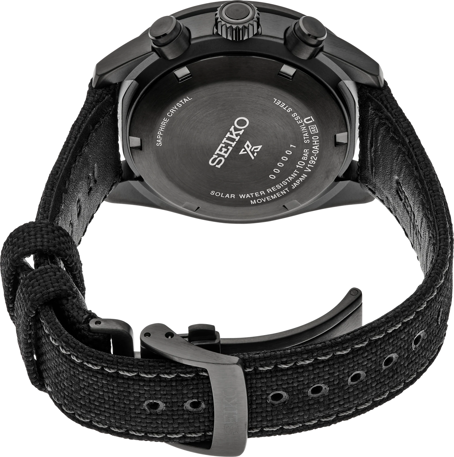 SEIKO SSC923 Prospex Black Series Speedtimer Solar Chronograph – limited edition with gray dial, green LumiBrite, black hard-coated case, solar-powered movement, and 100m water resistance