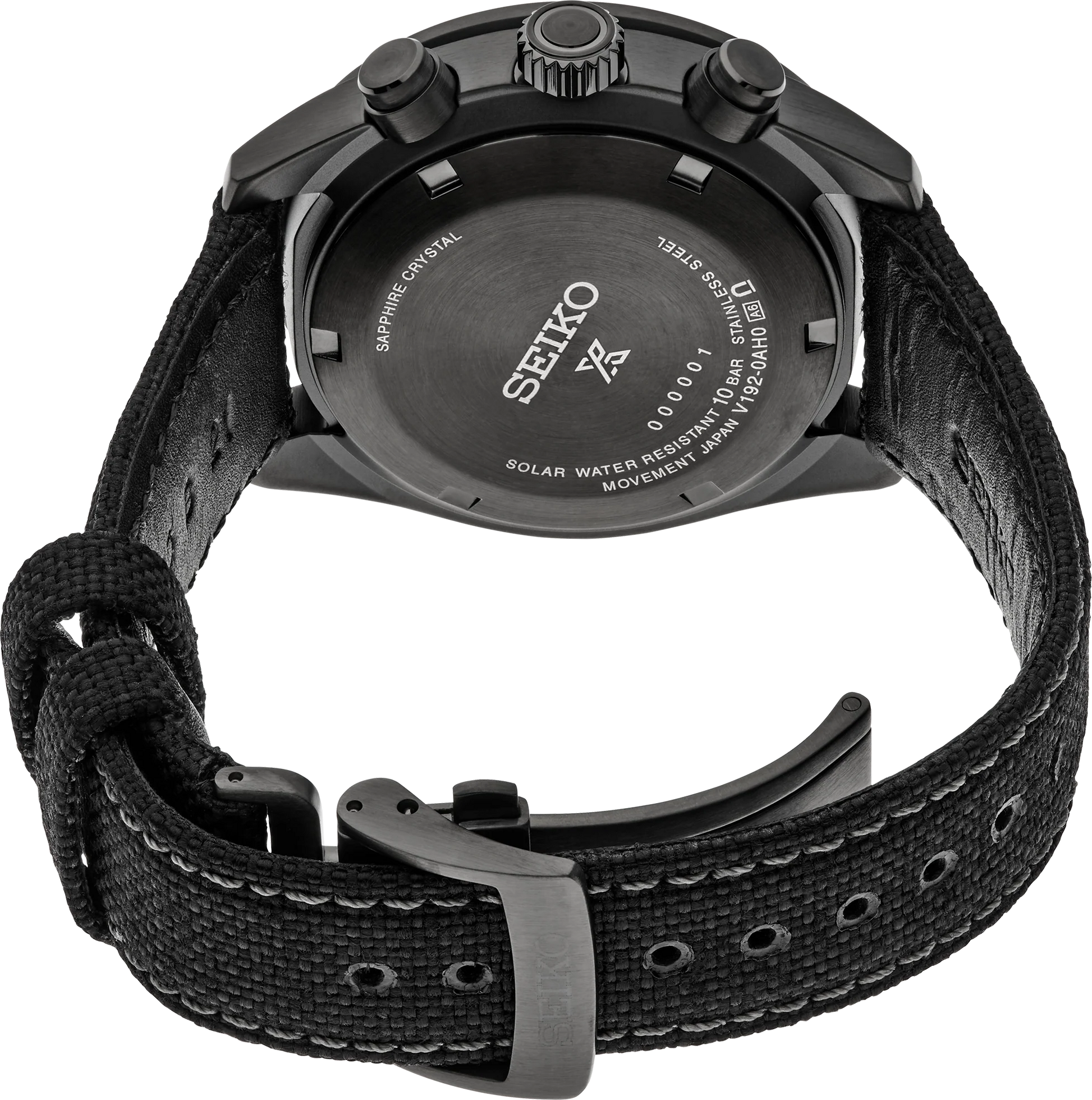 SEIKO SSC923 Prospex Black Series Speedtimer Solar Chronograph – limited edition with gray dial, green LumiBrite, black hard-coated case, solar-powered movement, and 100m water resistance