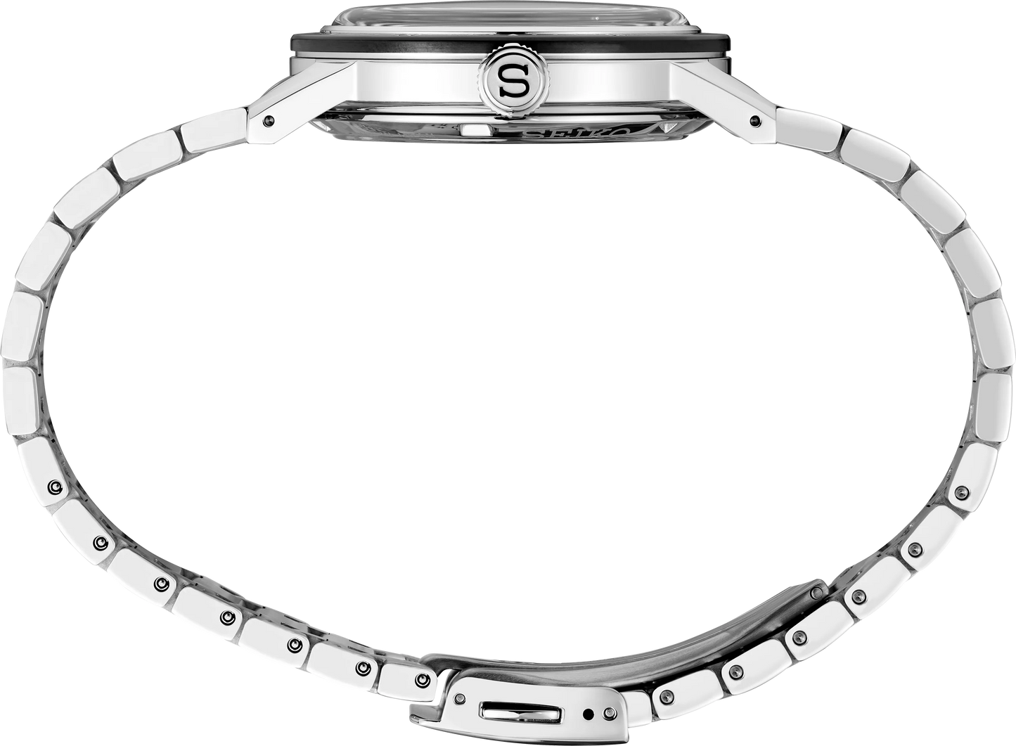 SEIKO SRPK61 Presage Style60’s 60th Anniversary Limited Edition – ivory dial, black bezel, stainless steel bracelet, automatic movement, limited to 5,000 pieces, and 50m water resistance.
