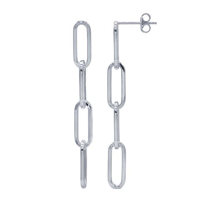 Sterling Silver Four-Link Paperclip Earrings