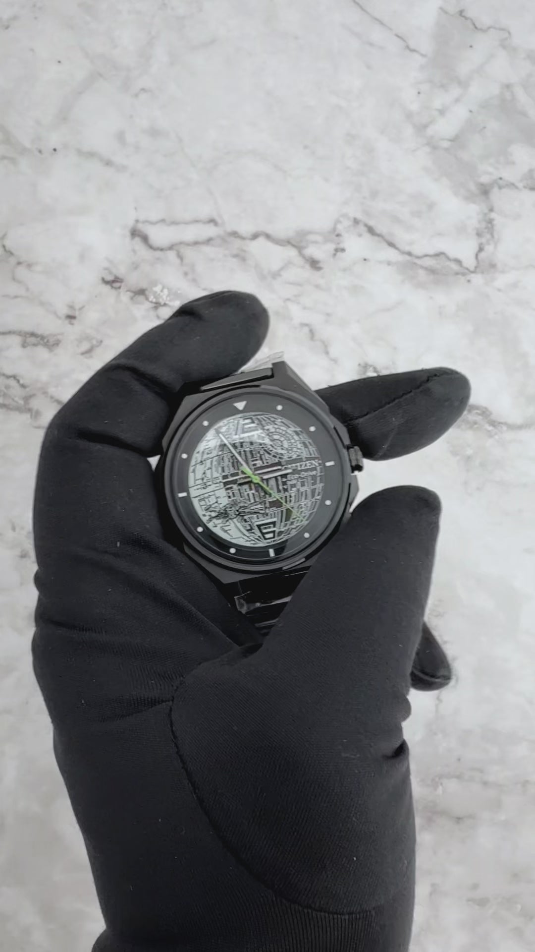 Citizen Star Wars BJ6539-50W Death Star 2 Watch – 41mm Black Ion-Plated Stainless Steel, Eco-Drive, Lightsaber Hands, Two-Tone Dial, Domed Crystal, Collector’s Edition for Star Wars Fans