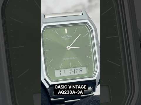 Review CASIO Vintage AQ230A-3A Green Dial Ana-Digi Watch