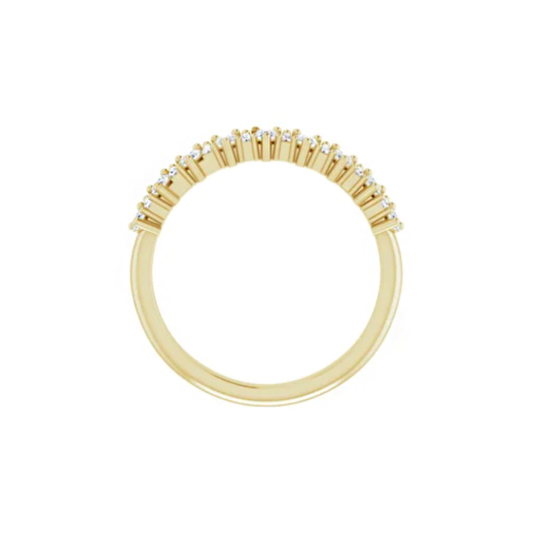 14K Solid Gold Natural Diamond Anniversary Band