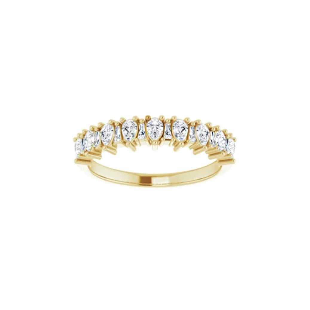 14K Solid Gold Natural Diamond Anniversary Band