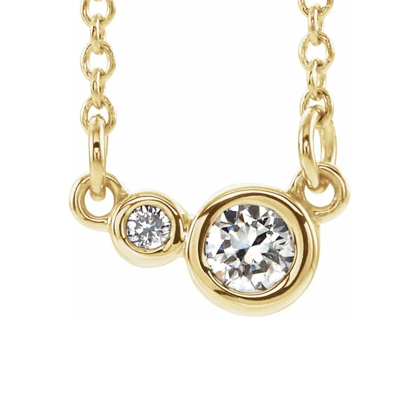 14K Yellow Solid Gold Natural Diamond 16" Necklace