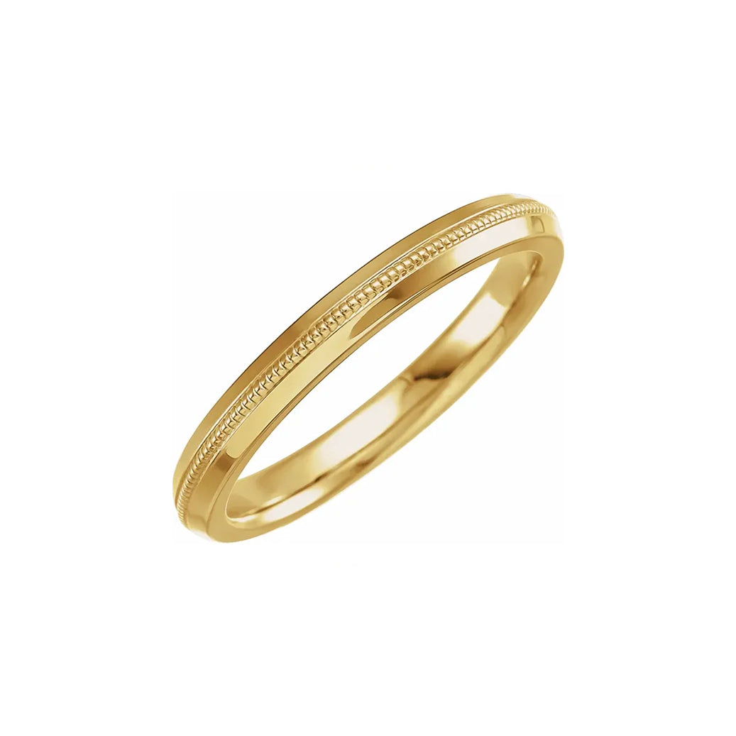 14K Solid Gold 2.5 mm Knife Edge Band