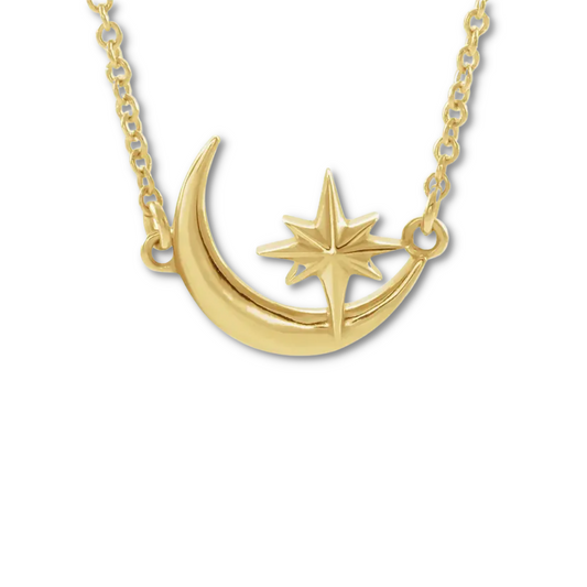 Crescent Moon & Star 16-18" Necklace