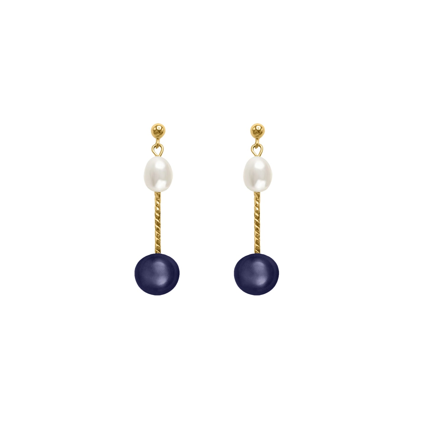 Black and White pearl + GF earring