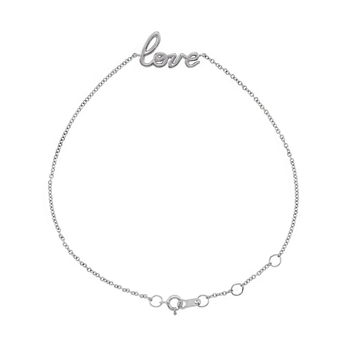 Sterling Silver Love 6 1/2-7 1/2" Bracelet