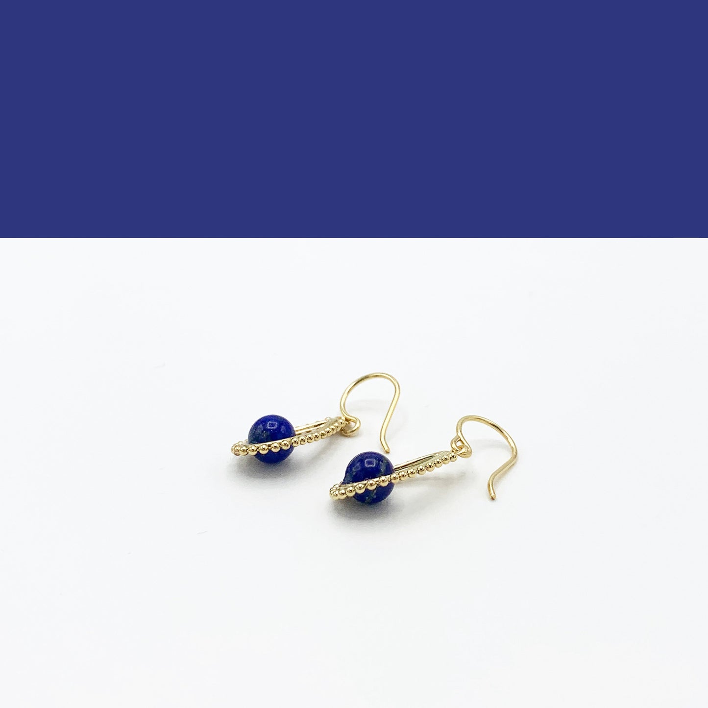 Lapis Lazuli 14/20 Yellow Gold-Filled Beaded Teardrop Earring